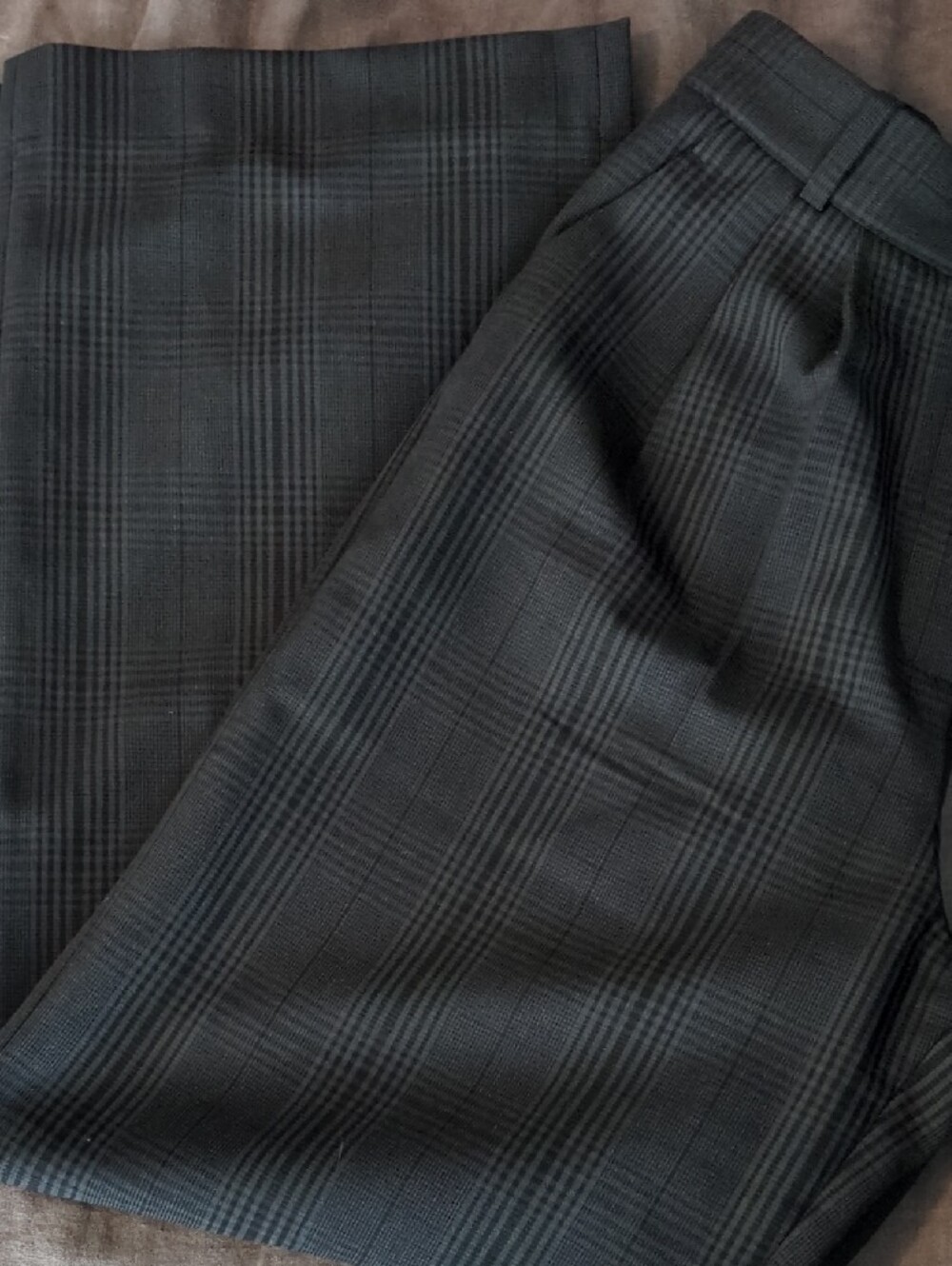 Abercrombie & Fitch Black Plaid Sloane Wide-Leg Plaid Trousers 29 - Picture 5 of 5